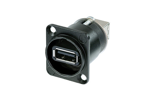 Neutrik USB A to USB B reversible feed-through connector