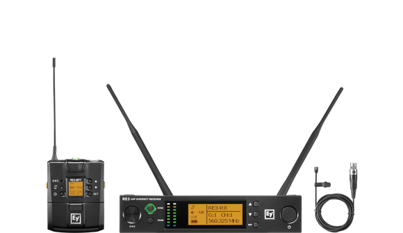Electro-Voice RE3-BPCL UHF wireless set featuring CL3 cardioid lavalier microphone
