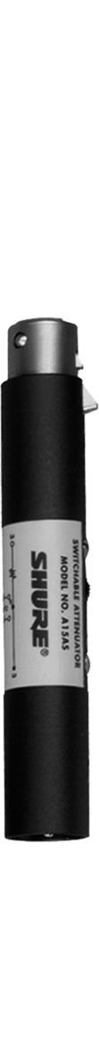 Shure A15AS, Switchable Mic Attenuator with Phantom Pass-Through