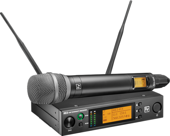Electro-Voice RE3-RE520  UHF wireless set featuring RE520 condenser supercardioid microphone