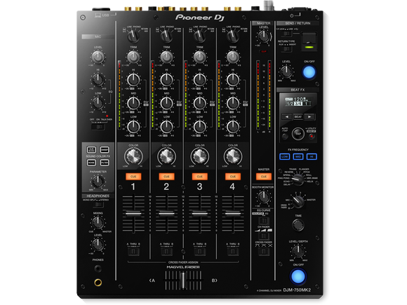 Pioneer DJM-750MK2, 4-channel DJ performance mixer with built-in sound card