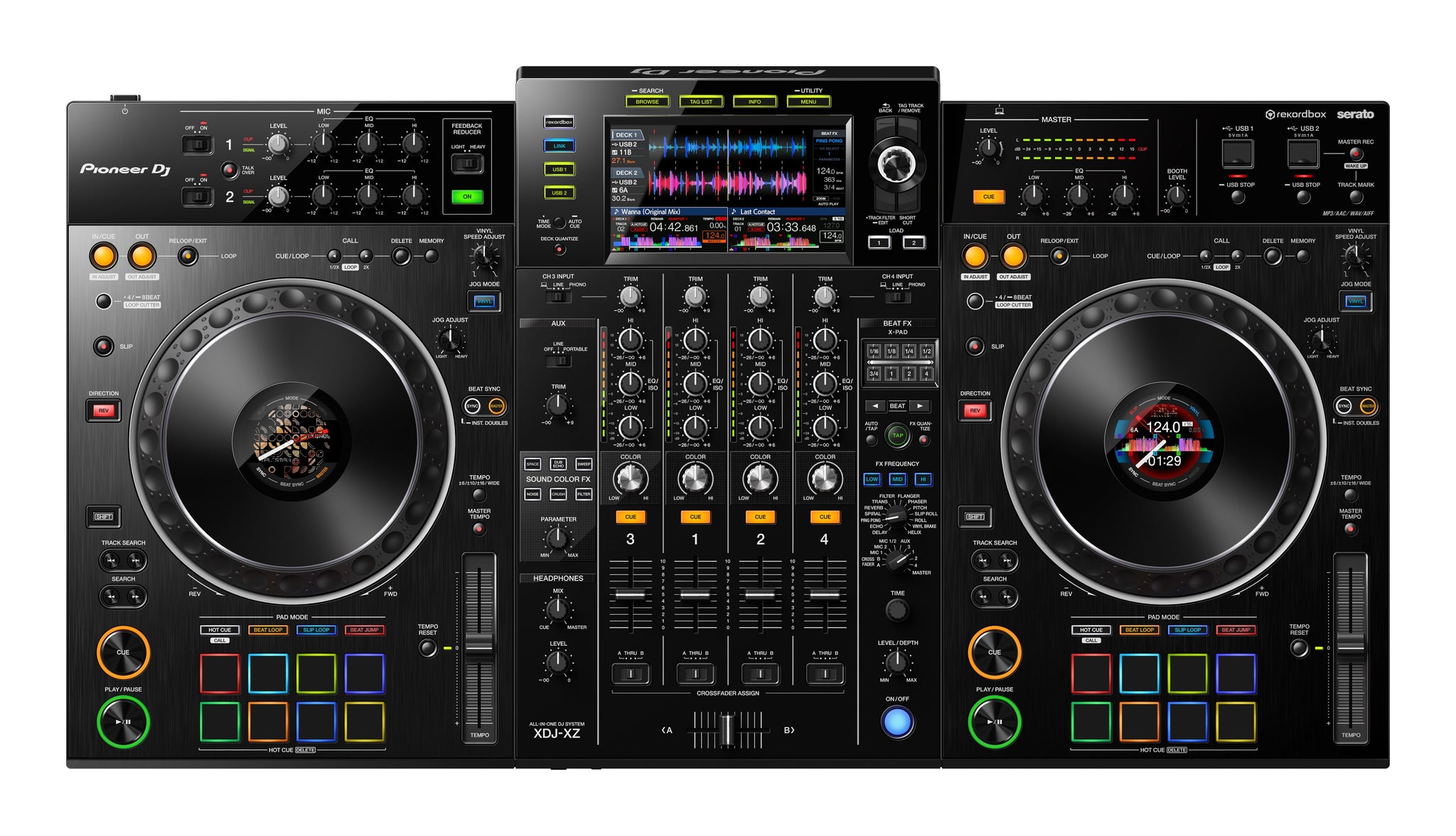 Pioneer XDJ-XZ, 4-channel all-in-one rekordbox and Serato DJ Pro 