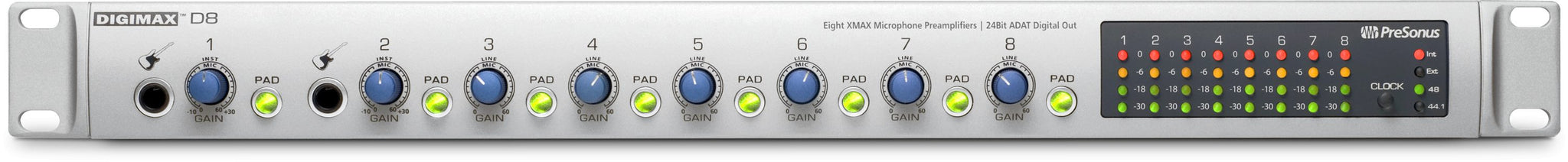 PreSonus DigiMax D8 8-Channel Preamp with 24-bit/48 kHz ADAT Out