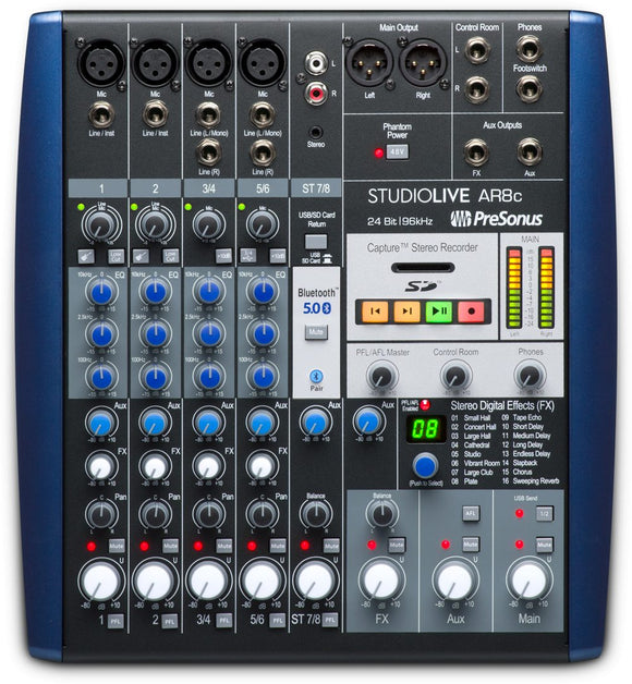 Presonus StudioLive AR8c: 8-channel USB-C™ Audio Interface / Analog Mixer / Stereo SD Recorder